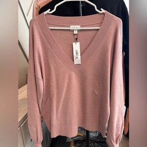 Old Rose V Neck Sweater